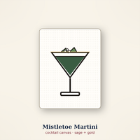 Mistletoe Martini needlepoint canvas rolled in protective tube for shipping