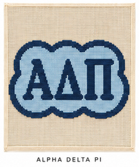 Alpha Delta Pi mini sorority needlepoint canvas, 18ct bag charm big little gift