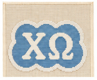 Chi Omega mini sorority needlepoint canvas, 18ct bag charm big little gift