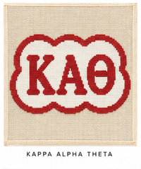Kappa Alpha Theta mini sorority needlepoint canvas, 18ct bag charm big little gift