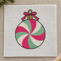 Peppermint Swirl needlepoint canvas rolled in protective tube for shipping