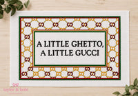 Funny needlepoint pillow styled