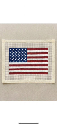 Patriotic flag needlepoint canvas detail