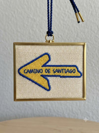 Camino pilgrimage needlepoint canvas detail