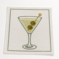 Martini cocktail needlepoint detail
