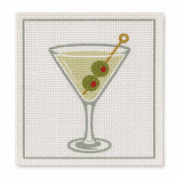 Martini needlepoint coaster