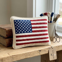 USA flag needlepoint pillow