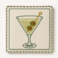 Cocktail needlepoint bag charm
