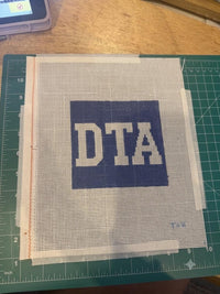 DTA Annapolis monogram needlepoint canvas navy