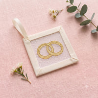 Wedding rings bouquet charm needlepoint canvas