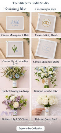 Custom bridal needlepoint charm detail