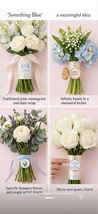 Gold wedding bands needlepoint charm
