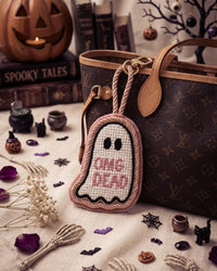 Halloween ghost needlepoint detail
