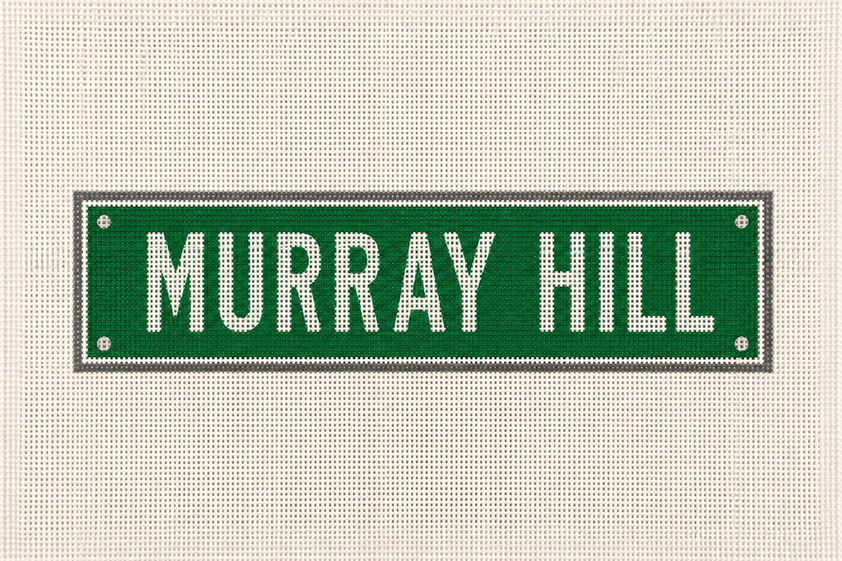Murray Hill NYC street sign needlepoint canvas