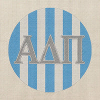 Greek row monogram needlepoint canvas
