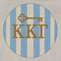 Round sorority needlepoint detail