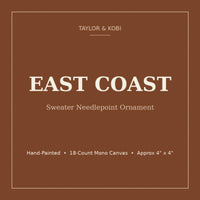 East Coast sweater Christmas ornament