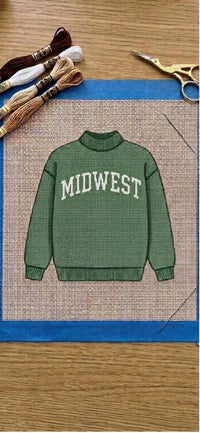 Preppy sweater ornament needlepoint canvas detail