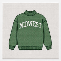 Midwest sweater Christmas ornament needlepoint