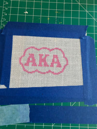 Alpha Kappa Alpha needlepoint detail