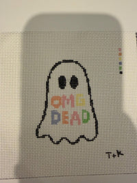 Ghost needlepoint bag charm
