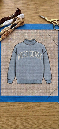 Coastal sweater ornament needlepoint detail