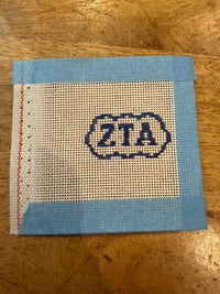 ZTA mini monogram needlepoint canvas navy