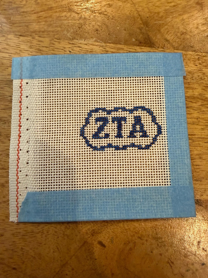 ZTA mini monogram needlepoint canvas navy