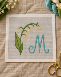 Lily of the valley needlepoint detail