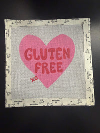 Gluten Free pink heart needlepoint canvas