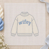 Wifey sweatshirt needlepoint canvas
