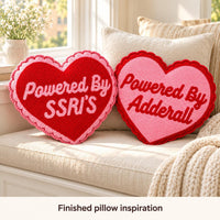 Powered By Adderall needlepoint styled