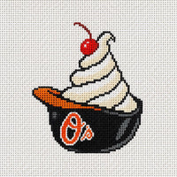 Black helmet sundae baseball needlepoint canvas